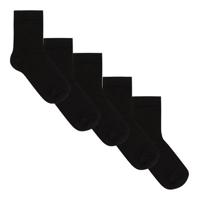 Unisex pack of five black fresh feet socks